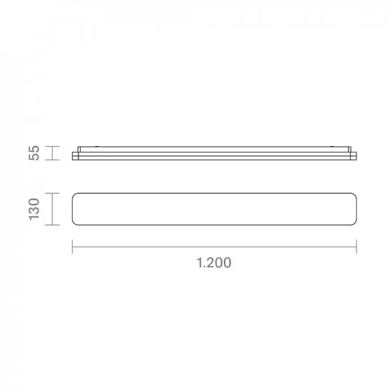 Sigor Aufbauleuchte Plank 1200mm silber Dim 38/29W 3000/4000K IP54 120° 3200/4200lm