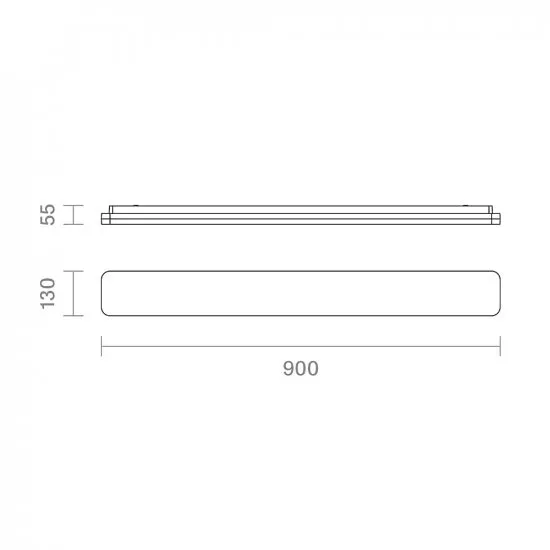 Sigor Aufbauleuchte Plank 900mm silber Dim 32/24W 3000/4000K IP54 120° 2700/3500lm