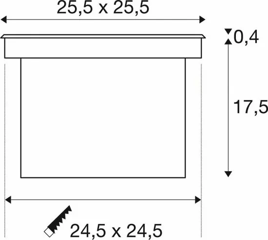 SLV Dasar 255 Outdoor Bodeneinbauleuchte LED 4000K IP67 edelstahl 316 asymmetrisch 34W