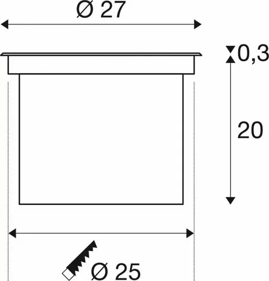 SLV Dasar 270 Outdoor LED Bodeneinbauleuchte 30W 3000K rund IP67 asymmetrische Abstrahlung