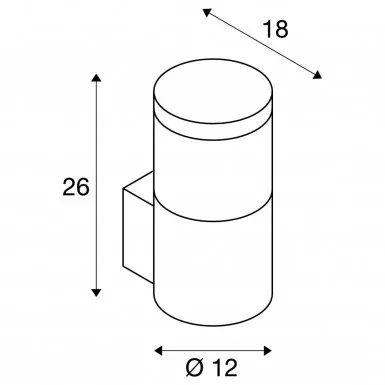 SLV F-POL WALL Wandleuchte rund anthrazit E27 231585