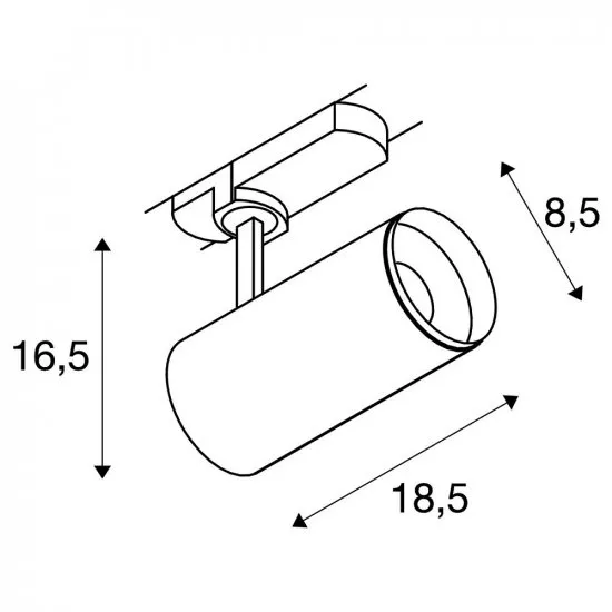 SLV Numinos DALI M 3 Phasen System Leuchte 20,01W 1935lm 2700K 36° schwarz