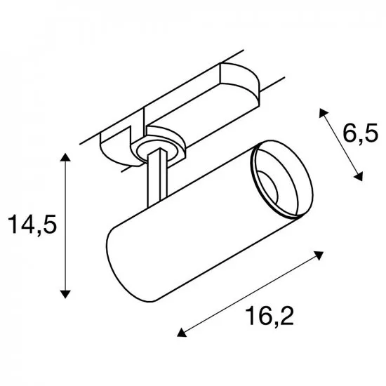 SLV Numinos DALI S 3 Phasen System Leuchte 10,42W 985lm 2700K 36° schwarz