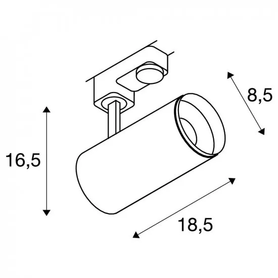 SLV Numinos Phase M 3 Phasen System Leuchte 20,1W 2060lm 4000K 60° schwarz