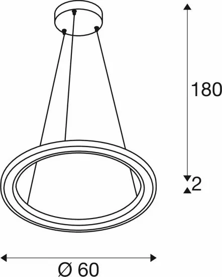 SLV One Flat PD single Pendelleuchte 23W Pendellänge 180cm 2700/3000K PHASE schwarz