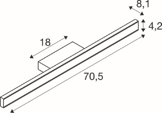 SLV One Linear 70 Wandaufbauleuchte Up/Down 2700/3000K Phase schwarz_6