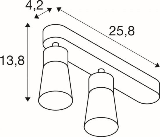 SLV Puri 2.0 Cone Wand- und Deckenaufbauleuchte asymmetrisch 2x max. 6W GU10 schwarz / gold_2