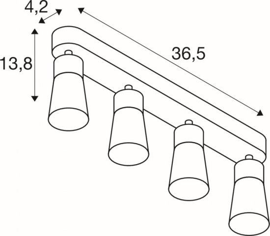 SLV Puri 2.0 Cone Wand- und Deckenaufbauleuchte long 4x max. 6W GU10 grau_2