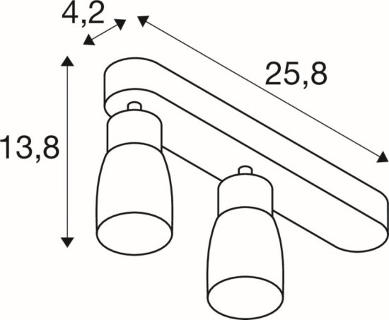 SLV Puri 2.0 Dome Wand- und Deckenaufbauleuchte asymmetrisch 2x max. 6W GU10 grau_2