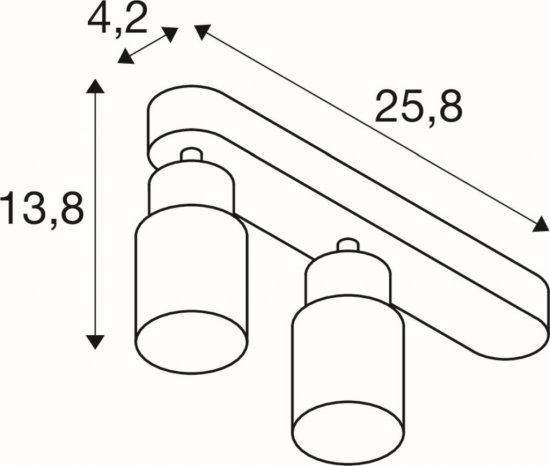 SLV Puri 2.0 Tube Wand- und Deckenaufbauleuchte asymmetrisch 2x max. 6W GU10 schwarz_2