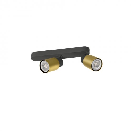 SLV Puri 2.0 Tube Wand- und Deckenaufbauleuchte asymmetrisch 2x max. 6W GU10 schwarz / gold_1