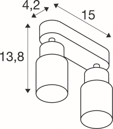 SLV Puri 2.0 Tube Wand- und Deckenaufbauleuchte long 2x max. 6W GU10 schwarz / gold_2