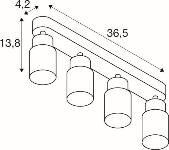 SLV Puri 2.0 Tube Wand- und Deckenaufbauleuchte long 4x max. 6W GU10 weiß_2