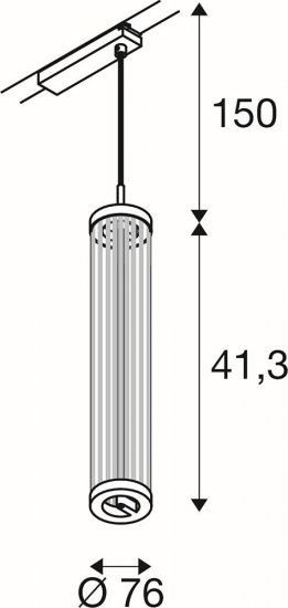 SLV Quimera 1-Phasen Pendelleuchte Pendellänge 150cm 2700K PHASE gebürstet messing