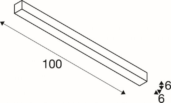 SLV Q-LINE® LED Indoor Deckenaufbauleuchte, 1m, BAP, weiß, 3000K