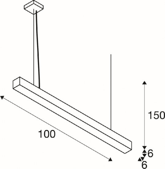 SLV Q-LINE LED Indoor Pendelleuchte 1m BAP weiß 3000K