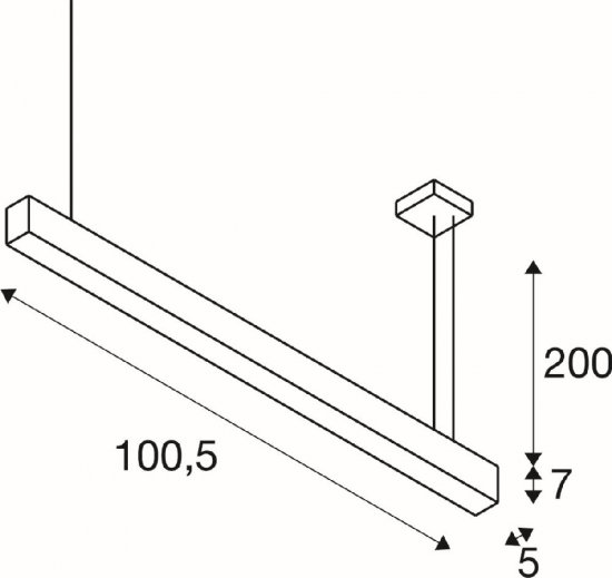 SLV Glenos Pendelleuchte LED 3000K schwarz 1m 43W