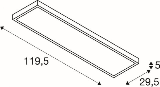 SLV Panel Dali Indoor LED Deckenaufbauleuchte 1200x300mm grau