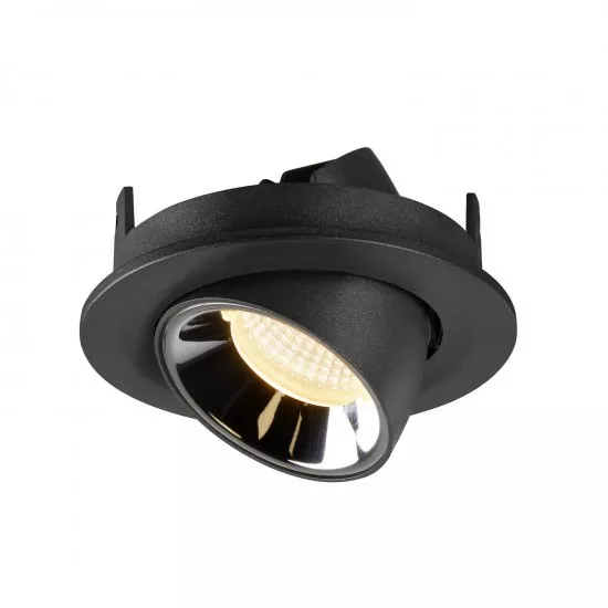 SLV Numinos Gimble S LED Deckeneinbauleuchte 8,6W 700lm 3000K 55° dreh- und schwenkbar schwarz/chrom