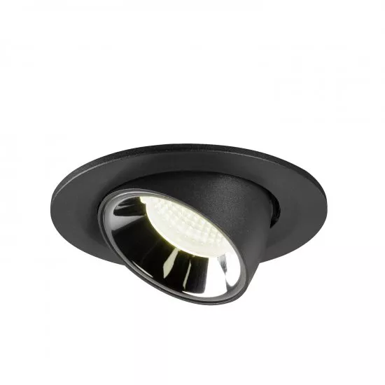 SLV Numinos Gimble S LED Deckeneinbauleuchte 8,6W 750lm 4000K 55° dreh- und schwenkbar schwarz/chrom