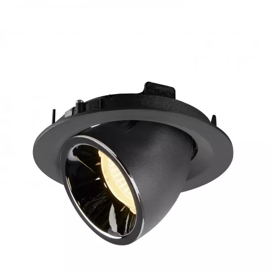 SLV Numinos Gimble M LED Deckeneinbauleuchte 17,5W 1550lm 3000K 20° dreh- und schwenkbar schwarz/chrom