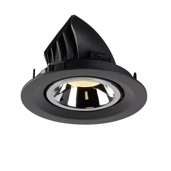 SLV Numinos Gimble M LED Deckeneinbauleuchte 17,5W 1550lm 3000K 40° dreh- und schwenkbar schwarz/chrom