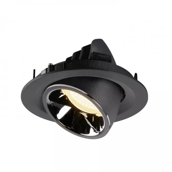 SLV Numinos Gimble M LED Deckeneinbauleuchte 17,5W 1550lm 3000K 55° dreh- und schwenkbar schwarz/chrom