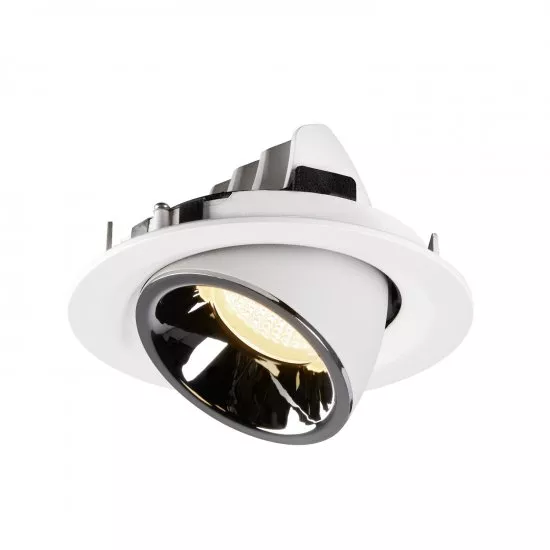 SLV Numinos Gimble M LED Deckeneinbauleuchte 17,5W 1550lm 3000K 40° dreh- und schwenkbar weiß/chrom