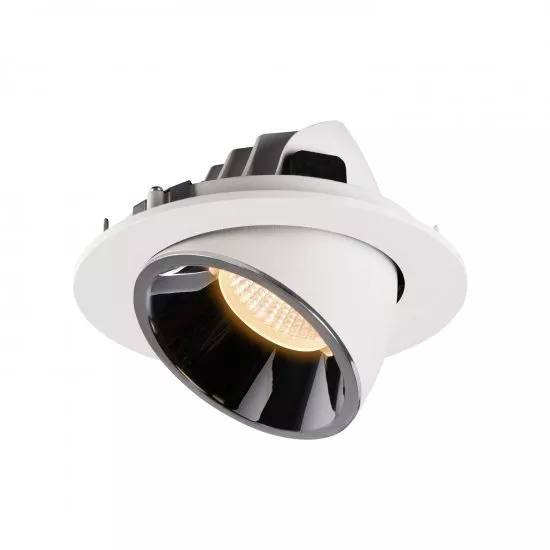 SLV Numinos Gimble L LED Deckeneinbauleuchte 25,4W 2150lm 2700K 55° dreh- und schwenkbar weiß/chrom