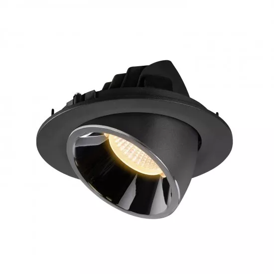 SLV Numinos Gimble L LED Deckeneinbauleuchte 25,4W 2200lm 3000K 20° dreh- und schwenkbar schwarz/chrom