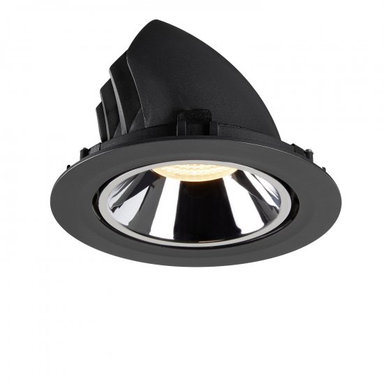 SLV Numinos Gimble XL LED Deckeneinbauleuchte 37,4W 3500lm 3000K 40° dreh- und schwenkbar schwarz/chrom