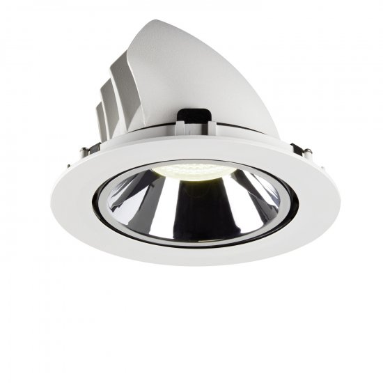 SLV Numinos Gimble XL LED Deckeneinbauleuchte 37,4W 3750lm 4000K 20° dreh- und schwenkbar weiß/chrom