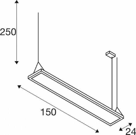 SLV Worklight Pro 150 Pendelleuchte 150cm 4000K DALI Touch schwarz