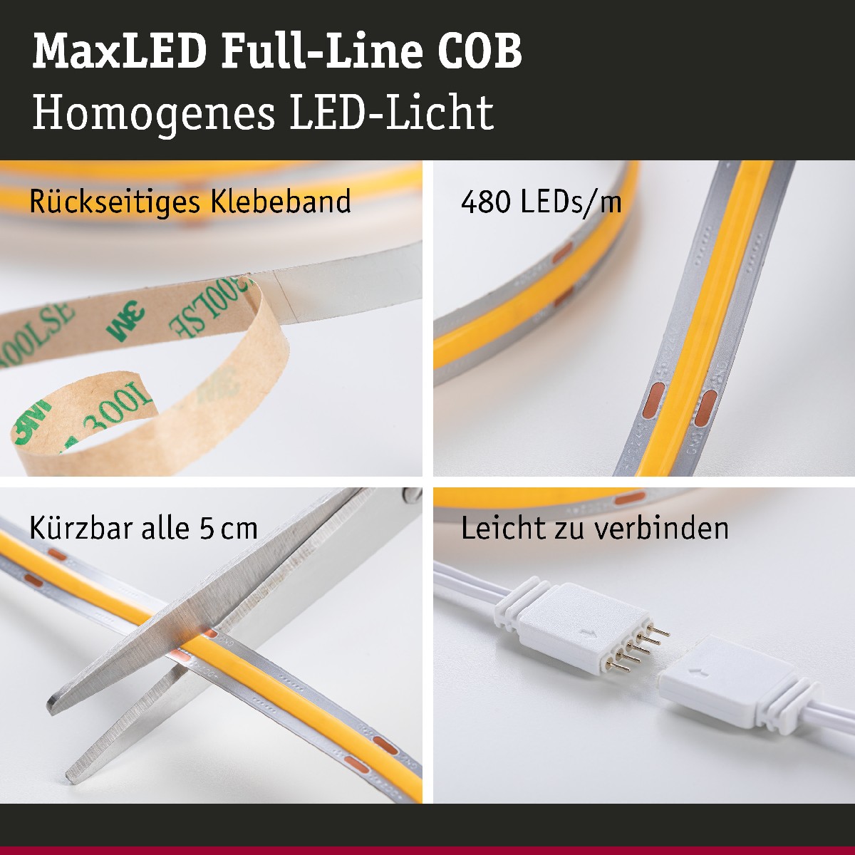 Paulmann 71046 500 COB LED Basisset Full-Line Strip MaxLED