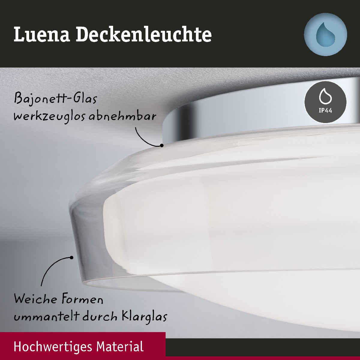 Bathroom Paulmann Selection Deckenleuchte IP44 Luena LED 71078