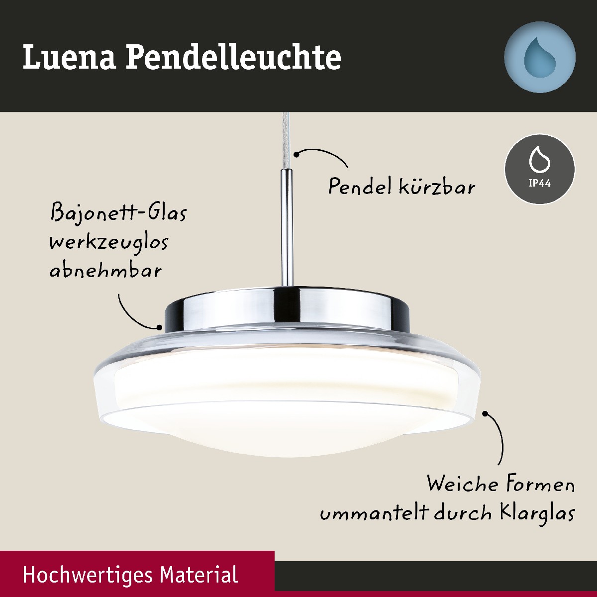 Bathroom Luena Selection 71080 Paulmann Pendelleuchte LED