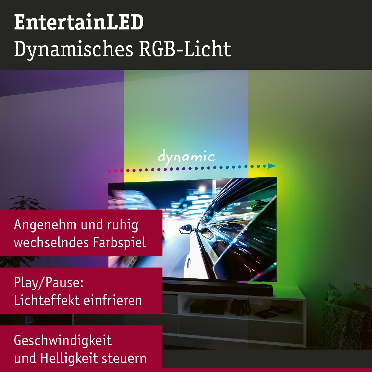 Paulmann 78881 Zoll USB TV-Beleuchtung Strip EntertainLED LED 65