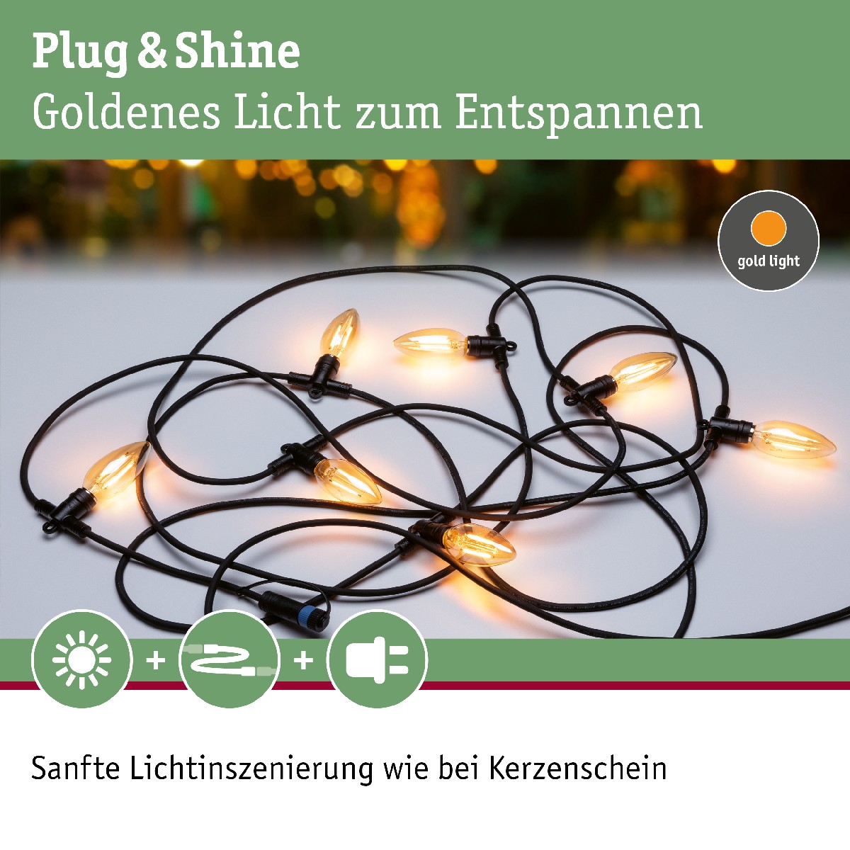Paulmann 94324 Plug & Shine IP44 Classic Lichterkette 7x2W
