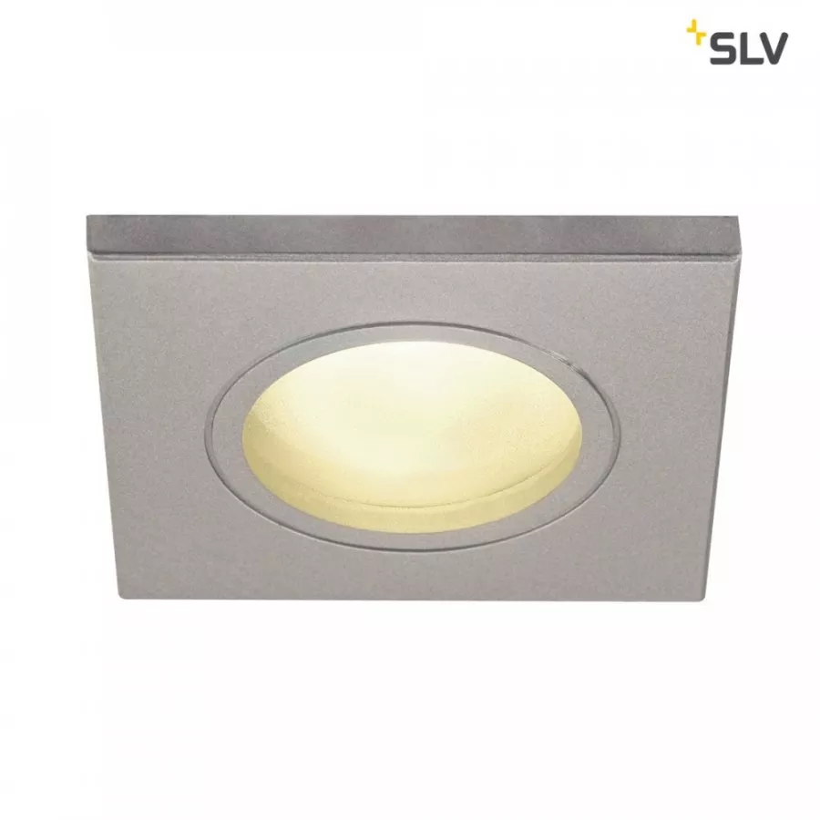 SLV DOLIX OUT GU10 Downlight eckig IP65 silbergrau