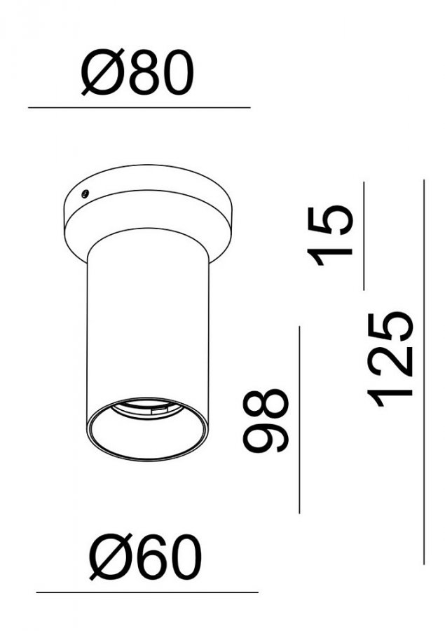 Deko-Light Deckenaufbauleuchte Can Tilt rund GU10 Schwarz