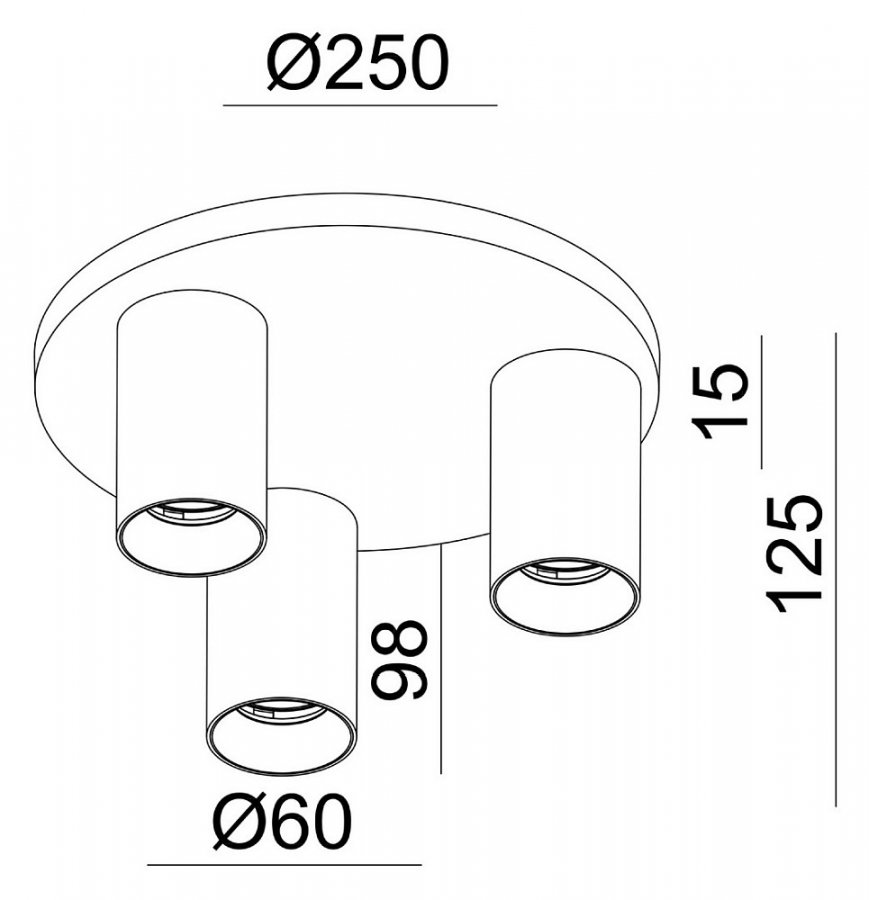 Deko-Light Deckenaufbauleuchte Can Tilt rund 3xGU10 Weiß