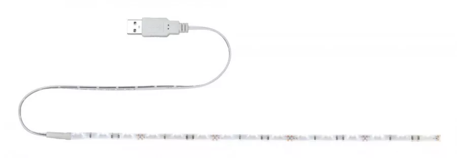 Paulmann 70455 USB LED-Stripe Tageslichtweiß 30cm Weiß, Metall, Kunststoff