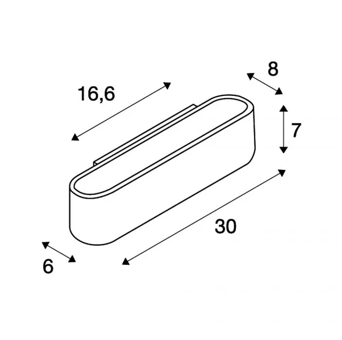 SLV Ossa 300 Wandleuchte R7s oval up/down weiß