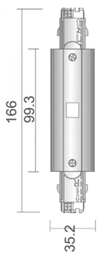 Deko-Light 3-Phasen Schienensystem D Line elektr. Längsverbinder mit Einspeisemöglichkeit li-re Graphitschwarz