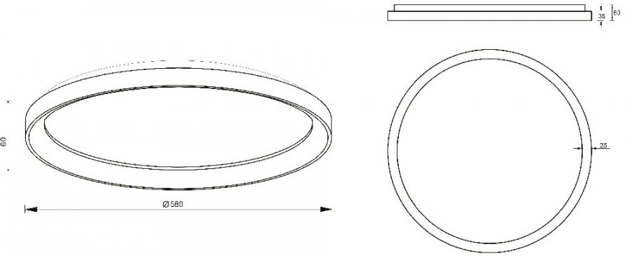 Deko-Light Deckenaufbauleuchte Merope 600mm 42W 3000/4000K Weiß 348190