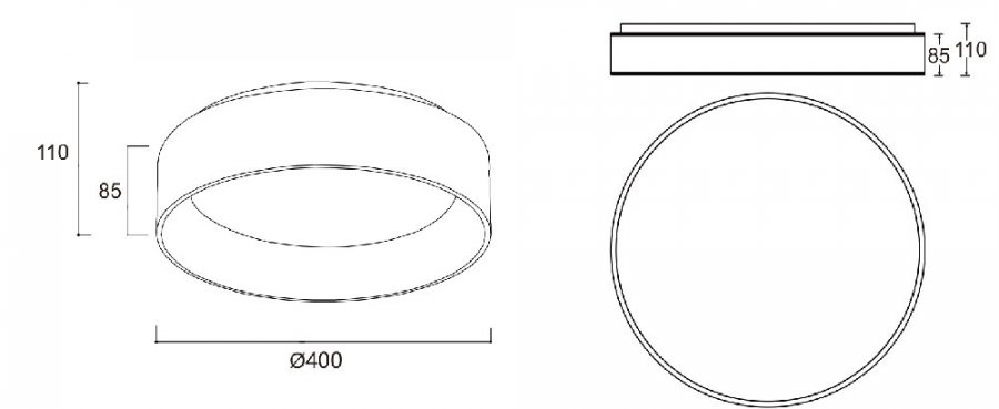 Deko-Light Deckenaufbauleuchte Sculptoris 400mm 30W 3000/4000K Weiß 348180