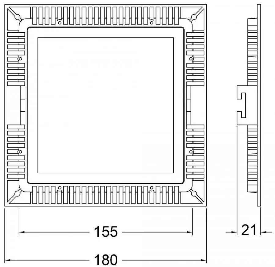 Deko-Light Deckeneinbauleuchte LED Panel Square 15 13W 1000lm 2700K Grau