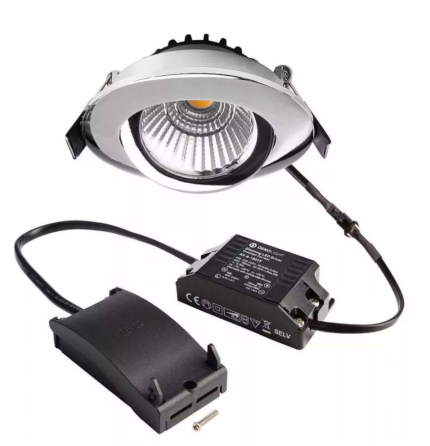 Deko-Light LED Deckeneinbauleuchte Dione IP20 8,5W 800lm dimmbar 3000K Chrom