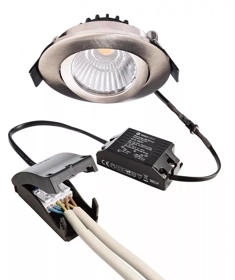 Deko-Light LED Deckeneinbauleuchte Dione IP20 8,5W 750lm dimmbar 2700K Nickel