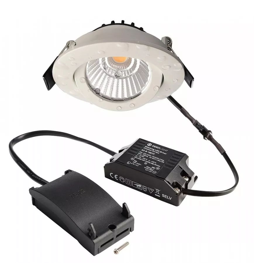 Deko-Light LED Deckeneinbauleuchte Dione IP44 Dim to Warm 8,5W 480lm dimmbar 1800/3000K Weiß